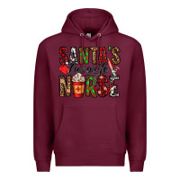 Burgundy santa's favorite nurse Premium Hoodie - Jasminsmagicworld