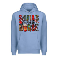 Colony Blue santa's favorite nurse Premium Hoodie - Jasminsmagicworld