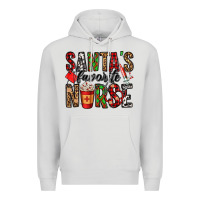 Dove Grey santa's favorite nurse Premium Hoodie - Jasminsmagicworld