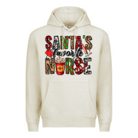Oatmeal Heather santa's favorite nurse Premium Hoodie - Jasminsmagicworld