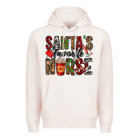 Pale Pink santa's favorite nurse Premium Hoodie - Jasminsmagicworld