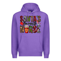 Purple santa's favorite nurse Premium Hoodie - Jasminsmagicworld