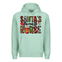 Seafoam santa's favorite nurse Premium Hoodie - Jasminsmagicworld