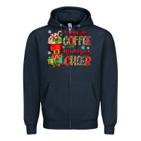 Navy i run on coffee and christmas cheer Zipper Hoodie - Zillion Design Studio
