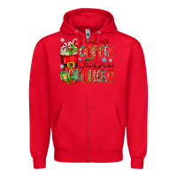 Red i run on coffee and christmas cheer Zipper Hoodie - Zillion Design Studio