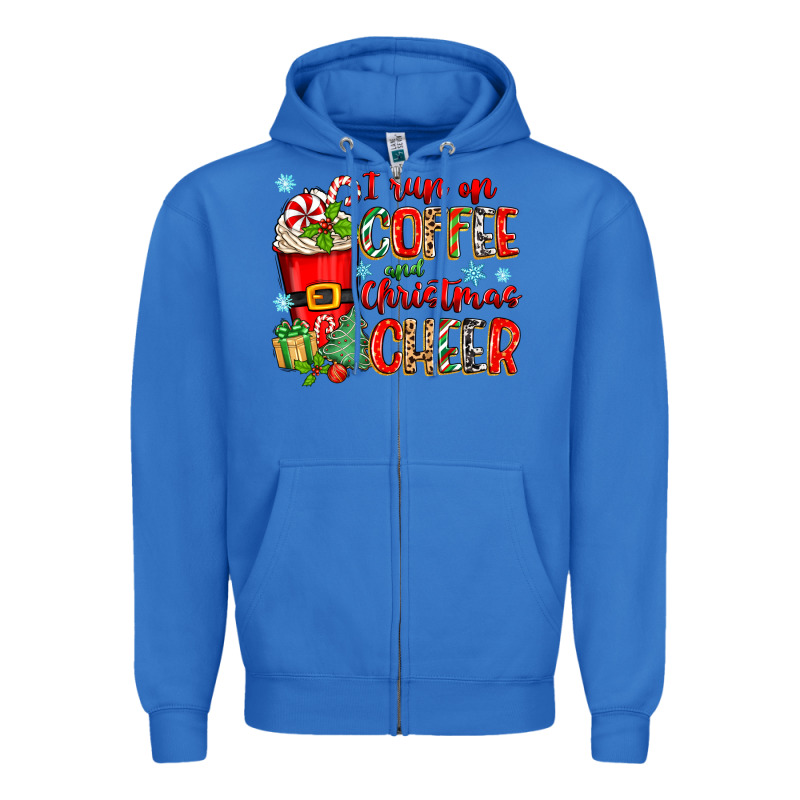 I Run On Coffee And Christmas Cheer Zipper Hoodie by Zillion Design Studio | Teevron