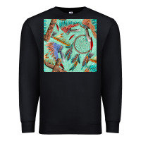 Black pipe tomahawk dreamcatcher headdress seamless patt Premium Sweatshirt - FaDigitalArtStudio