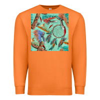 Carrot pipe tomahawk dreamcatcher headdress seamless patt Premium Sweatshirt - FaDigitalArtStudio