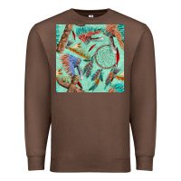 Chestnut pipe tomahawk dreamcatcher headdress seamless patt Premium Sweatshirt - FaDigitalArtStudio