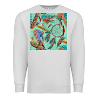 Dove Grey pipe tomahawk dreamcatcher headdress seamless patt Premium Sweatshirt - FaDigitalArtStudio
