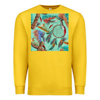 Lemon pipe tomahawk dreamcatcher headdress seamless patt Premium Sweatshirt - FaDigitalArtStudio