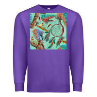 Purple pipe tomahawk dreamcatcher headdress seamless patt Premium Sweatshirt - FaDigitalArtStudio