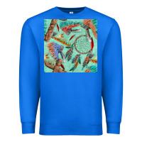True Royal pipe tomahawk dreamcatcher headdress seamless patt Premium Sweatshirt - FaDigitalArtStudio
