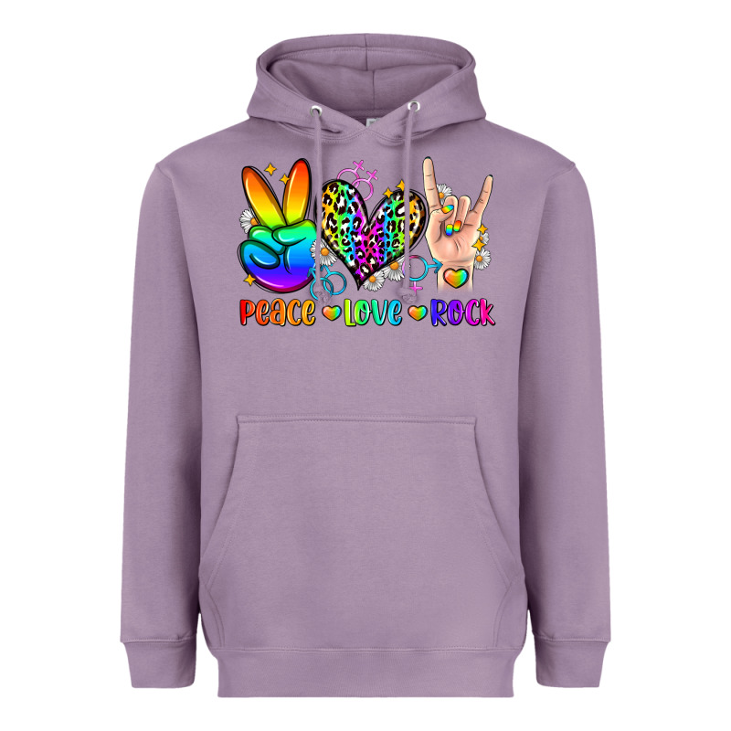 Peace Love Rock Heavyweight Hoodie by Zillion Design Studio | Teevron