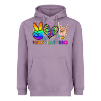 Lavender peace love rock Heavyweight Hoodie - Zillion Design Studio