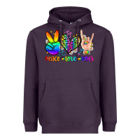 Plum peace love rock Heavyweight Hoodie - Zillion Design Studio