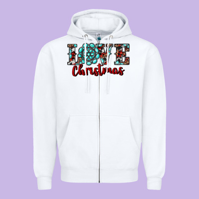 Zipper Hoodie Western Gemstone Christmas Love