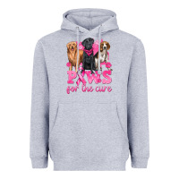 Heather Grey Paws For The Cure Heavyweight Hoodie - texasbilliewilder