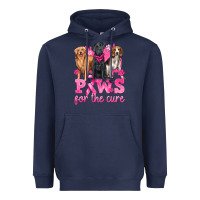 Navy Paws For The Cure Heavyweight Hoodie - texasbilliewilder