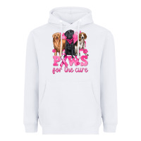 White Paws For The Cure Heavyweight Hoodie - texasbilliewilder