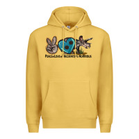 Antique Gold peace love triceratops horridus Premium Hoodie - LillyAllenDesigns