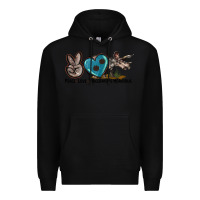 Black peace love triceratops horridus Premium Hoodie - LillyAllenDesigns