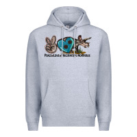 Heather Grey peace love triceratops horridus Premium Hoodie - LillyAllenDesigns