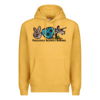 Mustard peace love triceratops horridus Premium Hoodie - LillyAllenDesigns