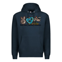 Navy peace love triceratops horridus Premium Hoodie - LillyAllenDesigns