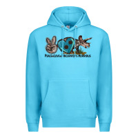 Ocean Blue peace love triceratops horridus Premium Hoodie - LillyAllenDesigns