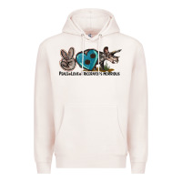Pale Pink peace love triceratops horridus Premium Hoodie - LillyAllenDesigns