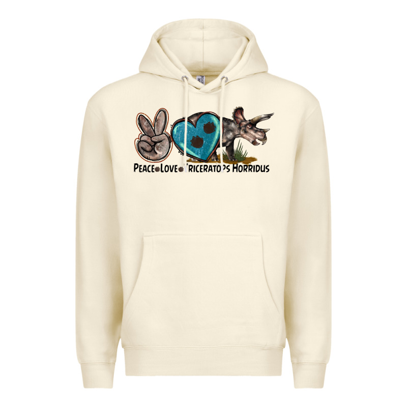 Peace Love Triceratops Horridus Premium Hoodie by LillyAllenDesigns | Teevron