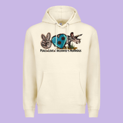 Peace Love Triceratops Horridus Premium Hoodie Designed By Lillyallendesigns