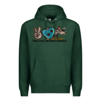 Sports Green peace love triceratops horridus Premium Hoodie - LillyAllenDesigns
