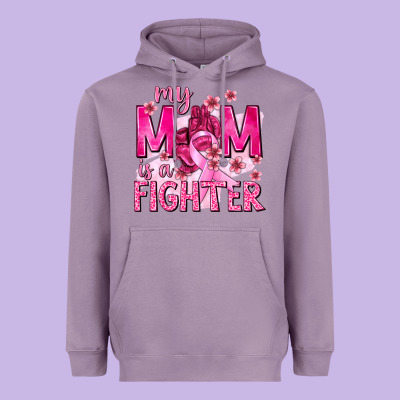 My Mom Is A Fighter With Ribbon Heavyweight Hoodie Designed By Texasbilliewilder