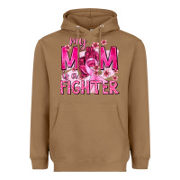 Toasted Coconut My Mom Is a Fighter with Ribbon Heavyweight Hoodie - texasbilliewilder