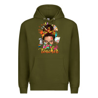 Army Green art teacher messy bun Premium Hoodie - NancyCooperArtShop