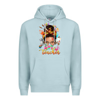 Blue Mist art teacher messy bun Premium Hoodie - NancyCooperArtShop