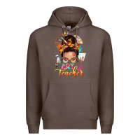 Coffee art teacher messy bun Premium Hoodie - NancyCooperArtShop
