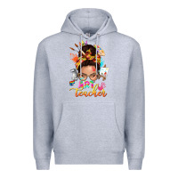 Heather Grey art teacher messy bun Premium Hoodie - NancyCooperArtShop