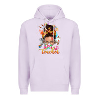 Lilac art teacher messy bun Premium Hoodie - NancyCooperArtShop