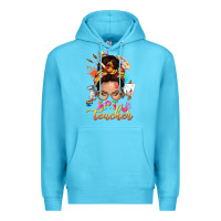 Ocean Blue art teacher messy bun Premium Hoodie - NancyCooperArtShop