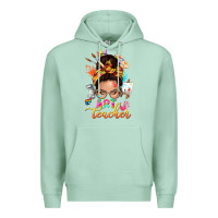 Seafoam art teacher messy bun Premium Hoodie - NancyCooperArtShop