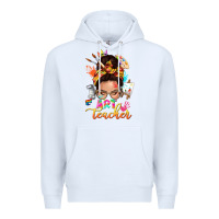 White art teacher messy bun Premium Hoodie - NancyCooperArtShop