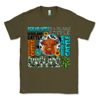 Army Green highland cattle Classic Tee - texasbilliewilder