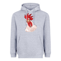 Heather Grey silly chicken head Heavyweight Hoodie - RanaPortraitStore