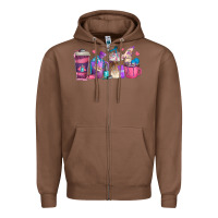 Chestnut nail hustler coffee cups Zipper Hoodie - texasbilliewilder