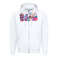 White nail hustler coffee cups Zipper Hoodie - texasbilliewilder