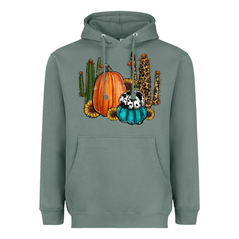 Sunflower Cactus Pumpkin Fall Heavyweight Hoodie by RanaPortraitStore | Teevron