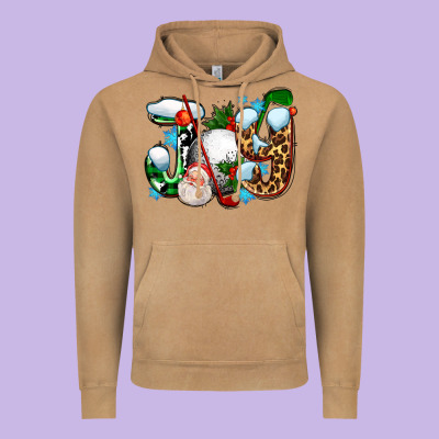 Joy With Golf And Santas Vintage Hoodie Designed By Adodesignshop